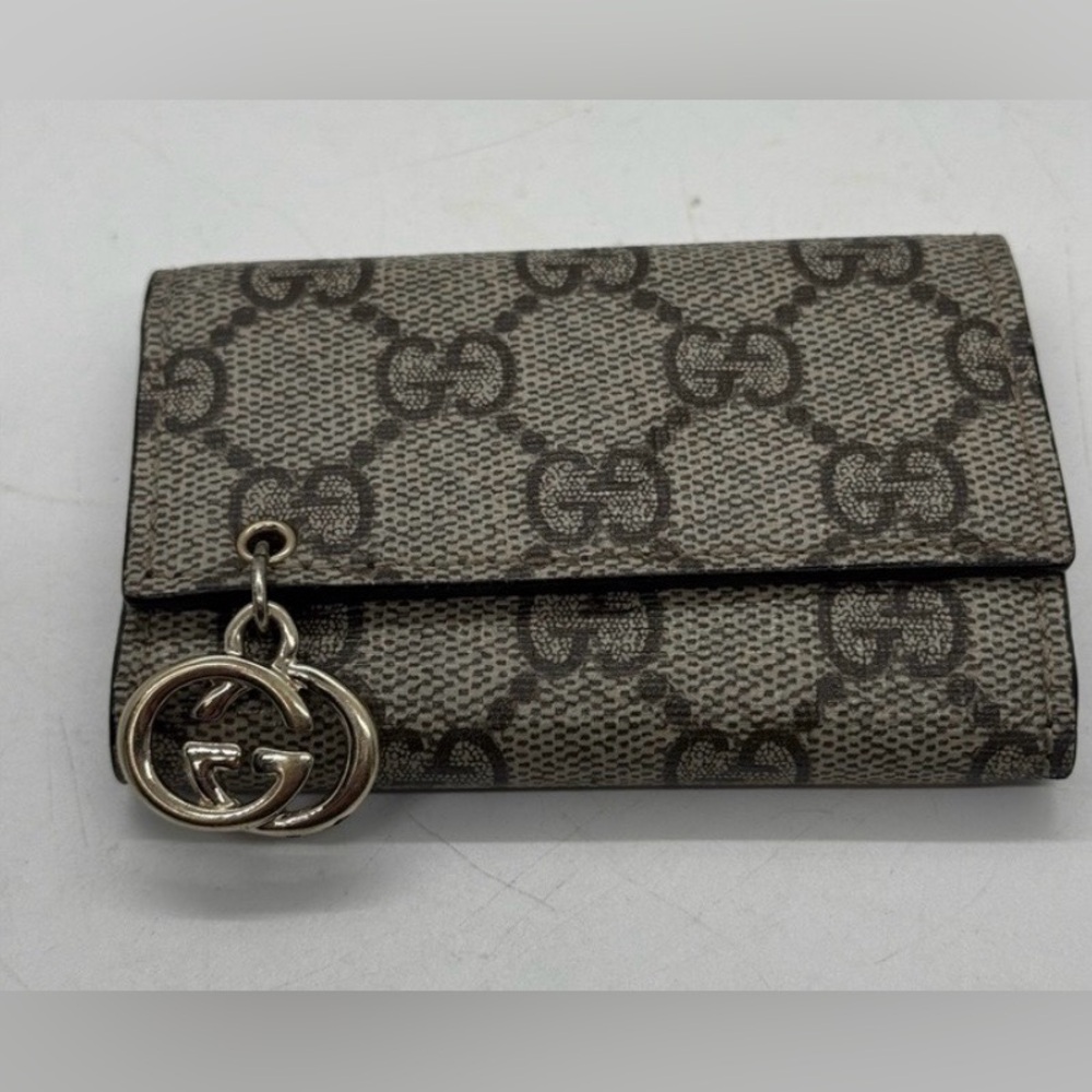 Gucci Beige and Brown Key & Card Holder
